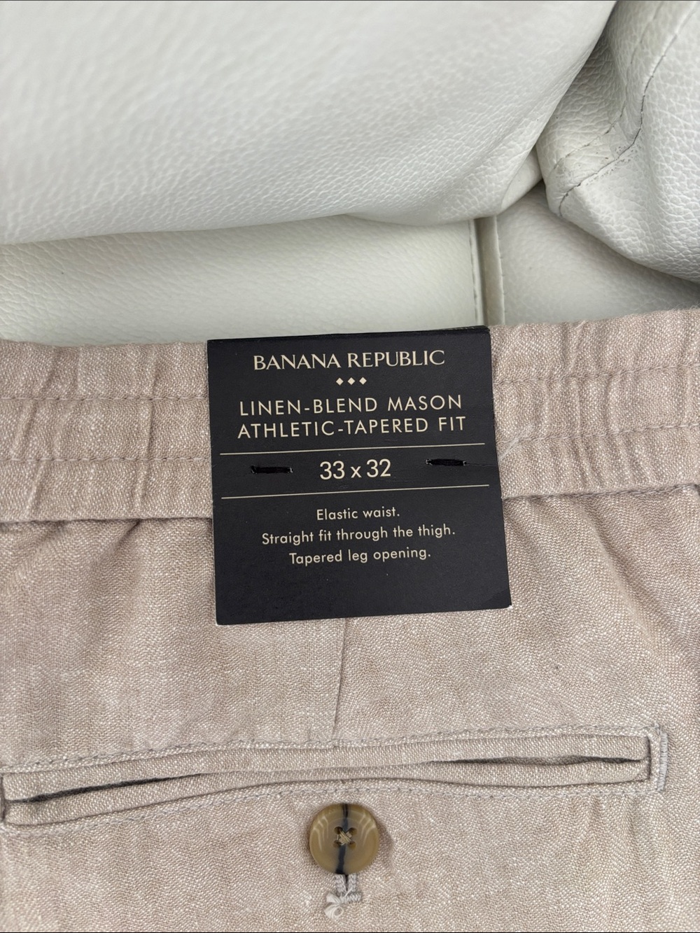 Banana Republic Linen-Blend Mason Chinos in Light Taupe